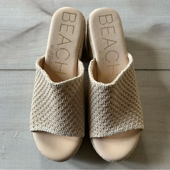 Beach By Matisse Shoes - NEW Beach by Matisse Women's Como Chunky Platform Raffia Slip On Heeled Sandals
